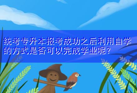 統(tǒng)考專升本報考成功之后利用自學的方式是否可以完成學業(yè)呢？