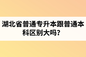 湖北省普通專升本跟普通本科區(qū)別大嗎？專升本專業(yè)課考什么內(nèi)容？
