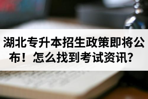 湖北省普通專升本招生政策即將公布！怎么找到最新考試資訊？