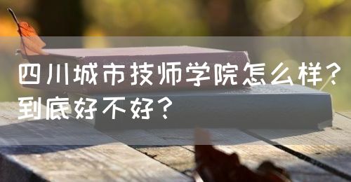 四川城市技師學院怎么樣？到底好不好？(圖1)