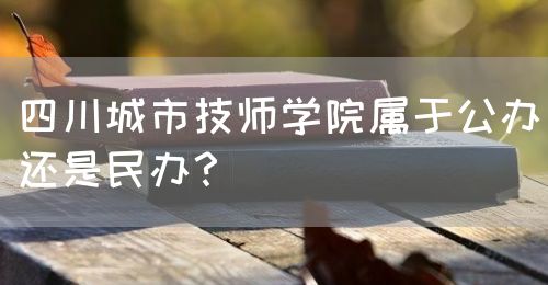 四川城市技師學院屬于公辦還是民辦？(圖1)
