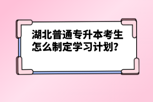 湖北普通專(zhuān)升本考生怎么制定學(xué)習(xí)計(jì)劃？