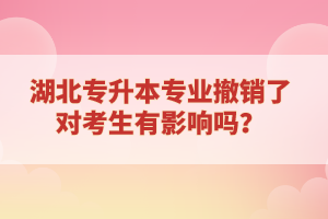 湖北專升本專業(yè)撤銷了對考生有影響嗎？