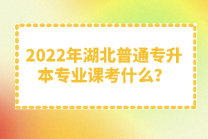 2022年湖北普通專升本專業(yè)課考什么？