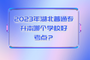2023年湖北普通專升本哪個學(xué)校好考點(diǎn)?