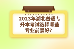 2023年湖北普通專升本考試選擇哪些專業(yè)前景好？