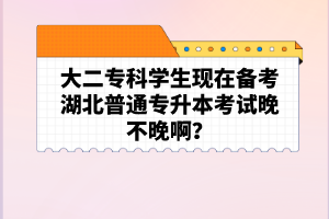 大二?？茖W(xué)生現(xiàn)在備考湖北普通專升本考試晚不晚??？