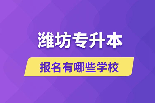 濰坊專(zhuān)升本報(bào)名有哪些學(xué)校？