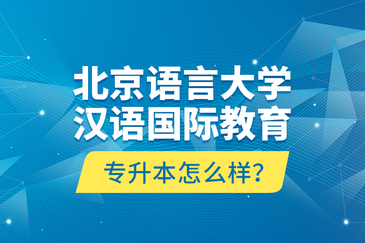 北京語(yǔ)言大學(xué)漢語(yǔ)國(guó)際教育專升本怎么樣？
